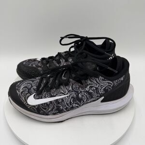Nike Court Air Zoom Zero Athletic Sneakers Black Paisley Floral Women Size 9